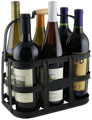 8495 Six-Bottle Metal Wine Caddy